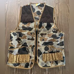 Black Sheep Brand Camo Mesh Vest with Brown Trim